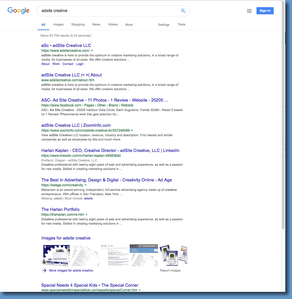 Google result